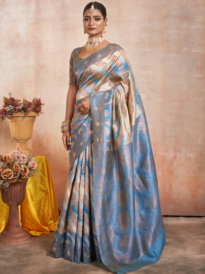 Women's Pure Banarasi Style Kanjivaram Silk Saree