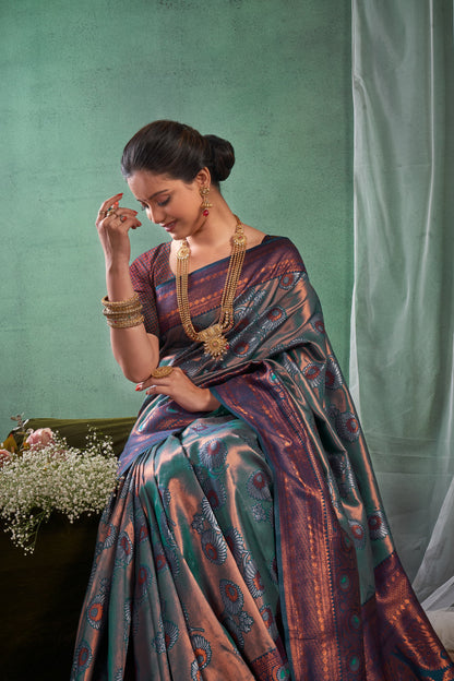 Women's Kanjivaram Banarasi Soft Silk Saree