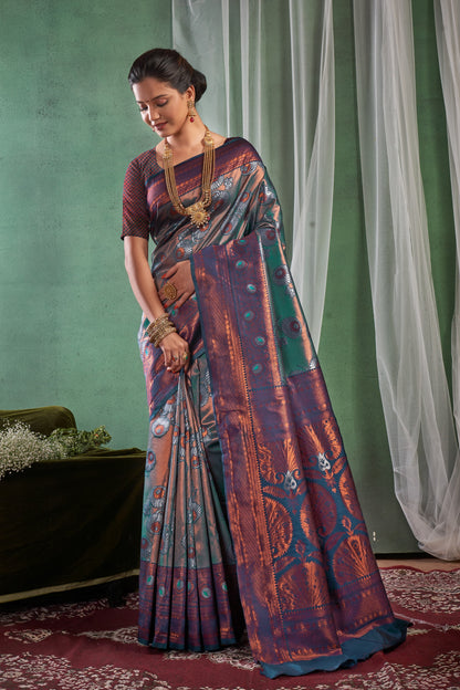 Women's Kanjivaram Banarasi Soft Silk Saree