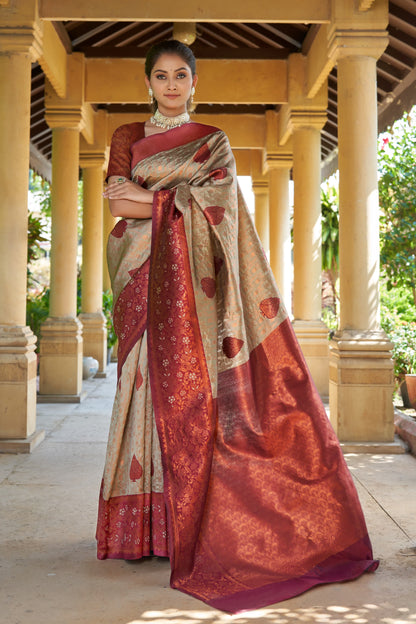 Women's Kanjivaram Soft Lichi Silk Saree