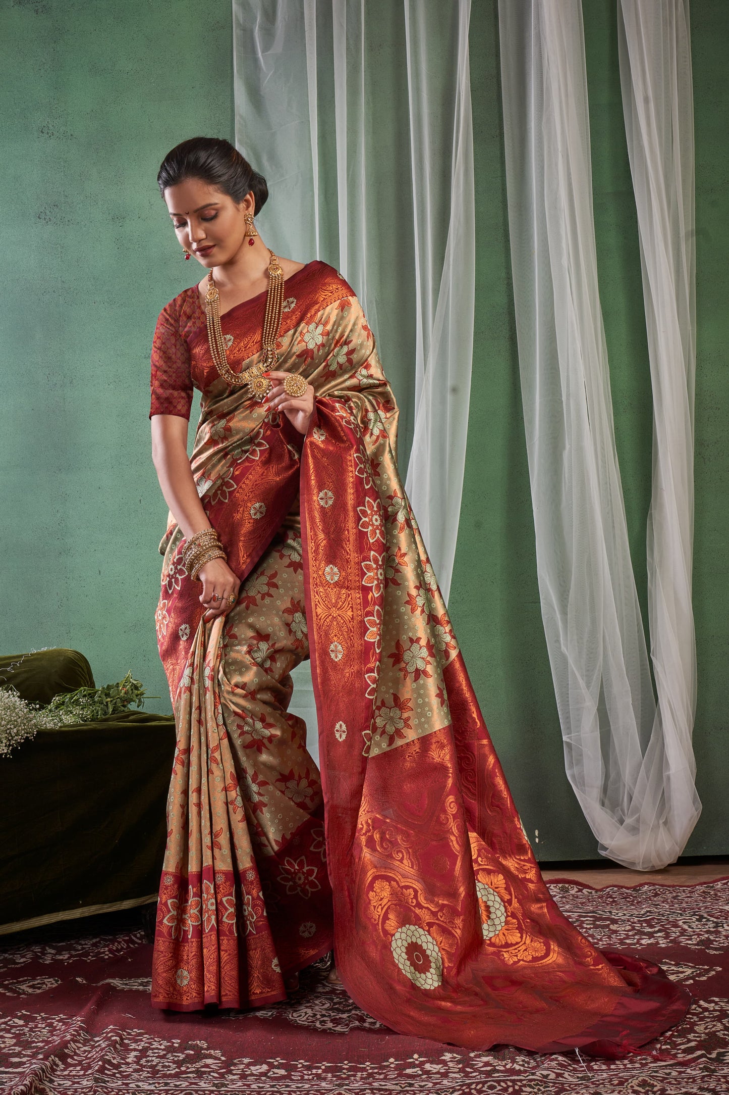 Women's Kanjivaram Soft Lichi Silk Saree