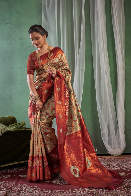 Women's Kanjivaram Soft Lichi Silk Saree