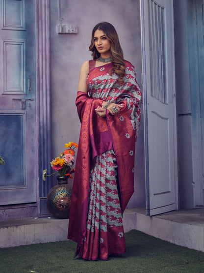 Women's Trendy Kanjivaram Soft Lichi Silk Saree