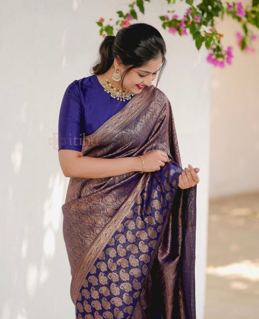 SUPRIYA BLUE Banarasi Sarees For Indian Weddings