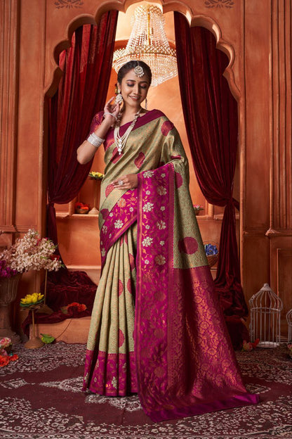 Elegant and Sophisticated Ethnic Wear for Women in Stunning Color Combination Silk Saree